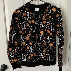 Black Halloween Skeleton Sweater
